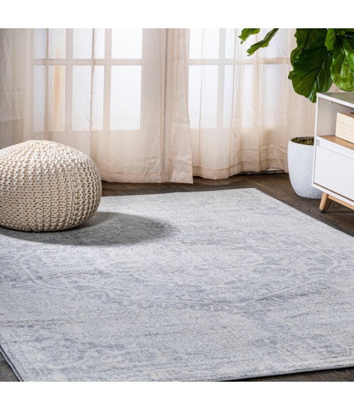 MODERN PERSIAN Area Rug Modern Vintage Medallion Gray/Ivory 8 ft. x 10 ft. Area Rug