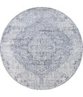 MODERN PERSIAN Area Rug Modern Vintage Medallion Gray/Ivory 5' Round Area Rug
