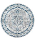 MODERN PERSIAN Area Rug Modern Vintage Medallion Light Grey/Blue 6' Round Area Rug
