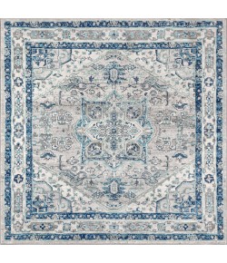 Jonathany Modern Persian MDP106A Light Grey/Blue Area Rug 6 ft. 7 in. X 6 ft. 7 in. Square