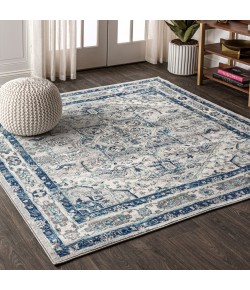 Jonathany Modern Persian MDP106A Light Grey/Blue Area Rug 6 ft. 7 in. X 6 ft. 7 in. Square