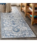 MODERN PERSIAN Area Rug Modern Vintage Medallion Light Grey/Navy 2 ft. x 8 ft. Runner Rug