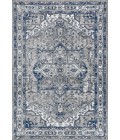 MODERN PERSIAN Area Rug Modern Vintage Medallion Light Grey/Navy 8 ft. x 10 ft. Area Rug
