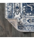 MODERN PERSIAN Area Rug Modern Vintage Medallion Light Grey/Navy 8 ft. x 10 ft. Area Rug