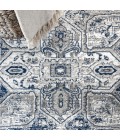 MODERN PERSIAN Area Rug Modern Vintage Medallion Light Grey/Navy 8 ft. x 10 ft. Area Rug