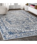 MODERN PERSIAN Area Rug Modern Vintage Medallion Light Grey/Navy 8 ft. x 10 ft. Area Rug