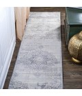 MODERN PERSIAN Area Rug Modern Vintage Medallion Light Gray/Ivory 2 ft. x 8 ft. Runner Rug