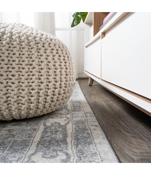 MODERN PERSIAN Area Rug Modern Vintage Medallion Light Gray/Ivory 2 ft. x 8 ft. Runner Rug