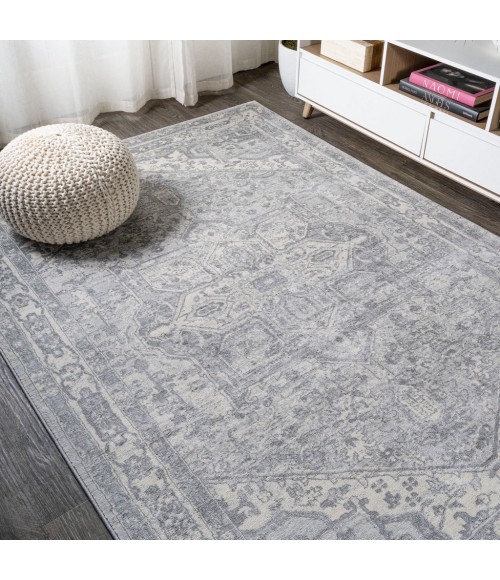 MODERN PERSIAN Area Rug Modern Vintage Medallion Light Gray/Ivory 3 ft. x 5 ft. Area Rug