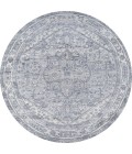 MODERN PERSIAN Area Rug Modern Vintage Medallion Light Gray/Ivory 5' Round Area Rug