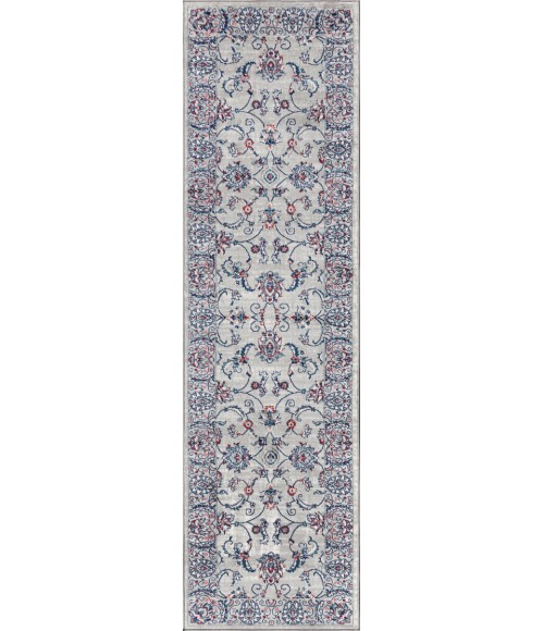 MODERN PERSIAN Area Rug Modern Vintage Light Grey/Red 2 ft. x 8 ft. Runner Rug