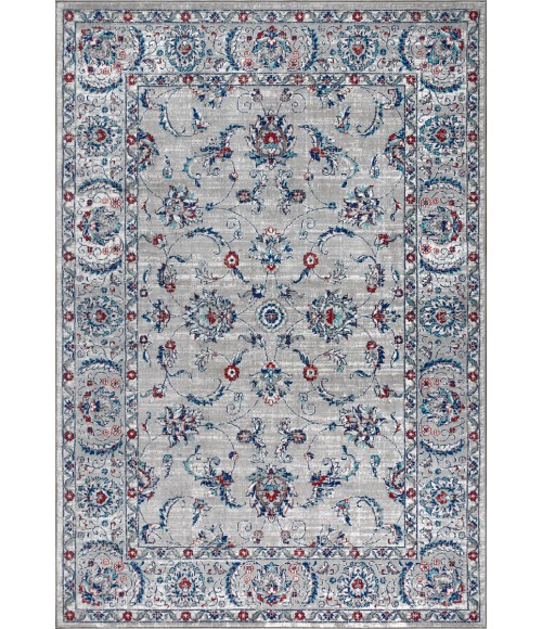 MODERN PERSIAN Area Rug Modern Vintage Light Grey/Red 8 ft. x 10 ft. Area Rug