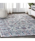 MODERN PERSIAN Area Rug Modern Vintage Light Grey/Red 8 ft. x 10 ft. Area Rug