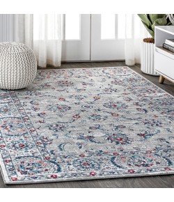 Jonathany Modern Persian MDP107A Light Grey/Red Area Rug 7 ft. 9 in. X 10 ft. Rectangle