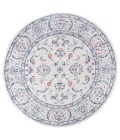 MODERN PERSIAN Area Rug Modern Vintage Medallion Light Grey/Red 5' Round Area Rug