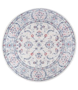 Jonathany Modern Persian MDP107A Light Grey/Red Area Rug 6 ft. 7 in. X 6 ft. 7 in. Round