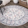 Jonathany Modern Persian MDP107A Light Grey/Red Area Rug 6 ft. 7 in. X 6 ft. 7 in. Round