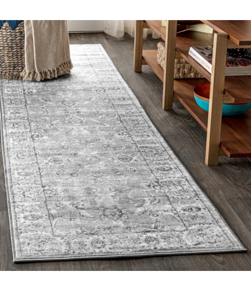 Modern  Vintage Light Grey 2 ft. x 8 ft. Runner Rug