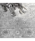 MODERN PERSIAN Area Rug Modern Vintage Medallion Light Grey 6' Square Area Rug