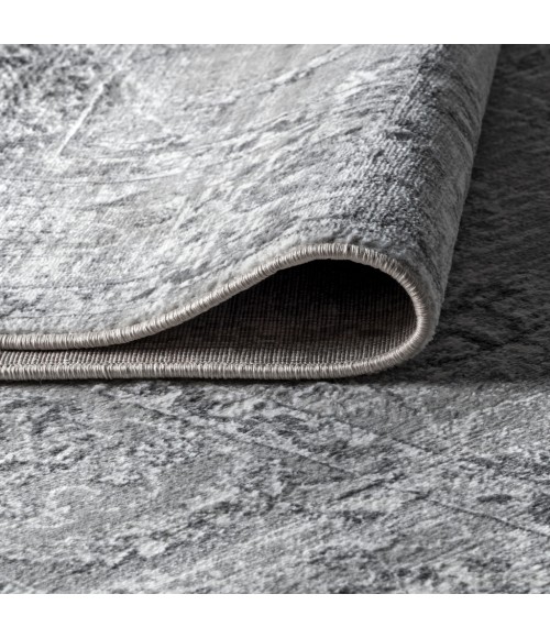 MODERN PERSIAN Area Rug Modern Vintage Medallion Light Grey 6' Square Area Rug