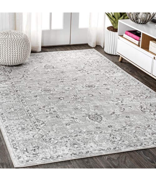 MODERN PERSIAN Area Rug Modern Vintage Light Grey 4 ft. x 6 ft. Area Rug