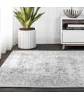 MODERN PERSIAN Area Rug Modern Vintage Light Grey 4 ft. x 6 ft. Area Rug
