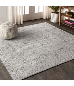 Jonathany Modern Persian MDP107B Light Grey Area Rug 6 ft. 7 in. X 6 ft. 7 in. Square