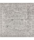 MODERN PERSIAN Area Rug Modern Vintage Medallion Light Grey 6' Square Area Rug