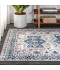 Modern  Vintage Moroccan Traditional Light Grey/Blue 5 ft. x 8 ft. Area Rug