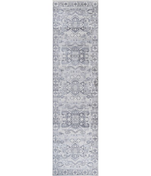 MODERN PERSIAN Area Rug Modern Vintage Medallion Light Gray 2 ft. x 10 ft. Runner Rug