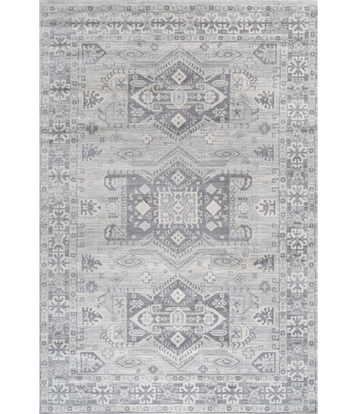 MODERN PERSIAN Area Rug Modern Vintage Medallion Light Gray 5 ft. x 8 ft. Area Rug