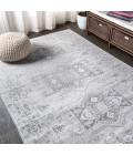 MODERN PERSIAN Area Rug Modern Vintage Medallion Light Gray 5 ft. x 8 ft. Area Rug