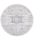 Modern  Vintage Medallion Light Gray 6' Round Area Rug