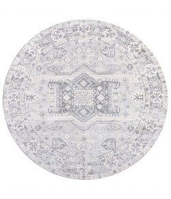 Jonathany Modern Persian MDP108B Light Gray Area Rug 6 ft. 7 in. X 6 ft. 7 in. Round