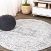 Jonathany Modern Persian MDP108B Light Gray Area Rug 6 ft. 7 in. X 6 ft. 7 in. Round