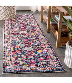 Jonathany Modern Persian MDP200A Multi/Purple Area Rug 2 ft. 3 in. X 8 ft. Runner