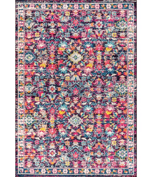 MODERN PERSIAN Area Rug Modern Boho Floral Multi/Purple 9 ft. x 12 ft. Area Rug
