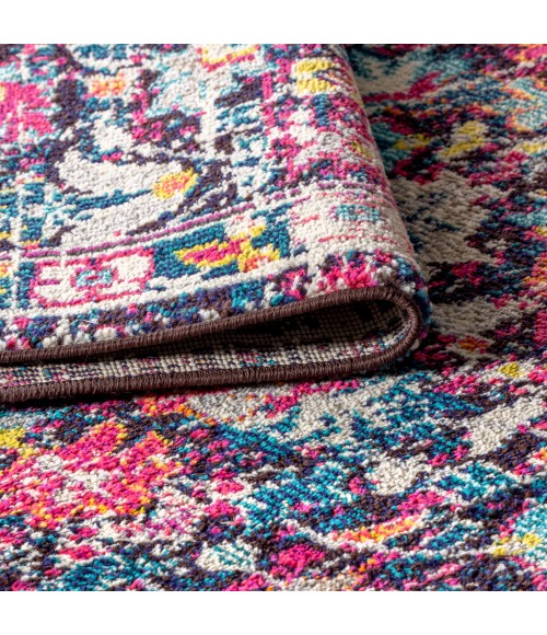 MODERN PERSIAN Area Rug Modern Boho Floral Multi/Purple 9 ft. x 12 ft. Area Rug