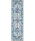 MODERN PERSIAN Area Rug Modern Boho Vintage Medallion Cream/Blue 2 ft. x 8 ft. Runner Rug