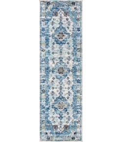 Jonathany Modern Persian MDP202A Cream/Blue Area Rug 2 ft. 3 in. X 8 ft. Runner