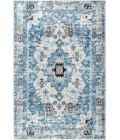 MODERN PERSIAN Area Rug Modern Boho Vintage Medallion Cream/Blue 4 ft. x 6 ft. Area Rug