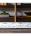 MODERN PERSIAN Area Rug Modern Boho Vintage Medallion Cream/Blue 4 ft. x 6 ft. Area Rug