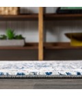 MODERN PERSIAN Area Rug Modern Boho Vintage Cream/Blue 3 ft. x 5 ft. Area Rug
