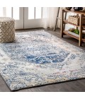 MODERN PERSIAN Area Rug Modern Boho Vintage Cream/Blue 3 ft. x 5 ft. Area Rug