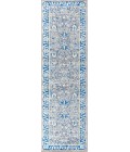 MODERN PERSIAN Area Rug Modern Boho Floral Gray/Navy 2 ft. x 8 ft. Runner Rug