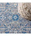MODERN PERSIAN Area Rug Modern Boho Floral Gray/Navy 4 ft. x 6 ft. Area Rug