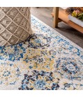 MODERN PERSIAN Area Rug Modern Boho Vintage Trellis Blue/Multi 4 ft. x 6 ft. Area Rug