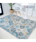 MODERN PERSIAN Area Rug Modern Boho Vintage Trellis Blue/Multi 4 ft. x 6 ft. Area Rug