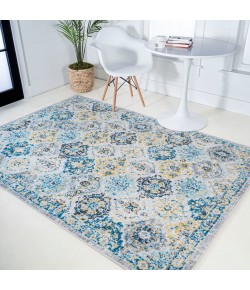 Jonathany Modern Persian MDP205A Blue/Multi Area Rug 4 ft. X 6 ft. Rectangle