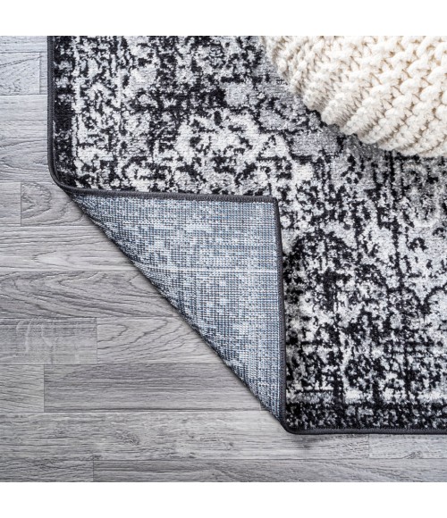 MODERN PERSIAN Area Rug Modern Boho Vintage Trellis Black/Ivory 2 ft. x 8 ft. Runner Rug